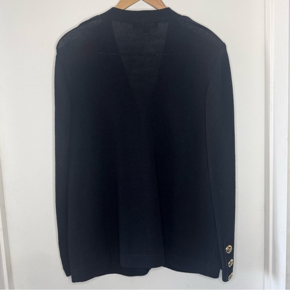 St. John Basics Santana Knit V neck cardigan black gold tone buttons Small 90’s - Picture 5 of 5